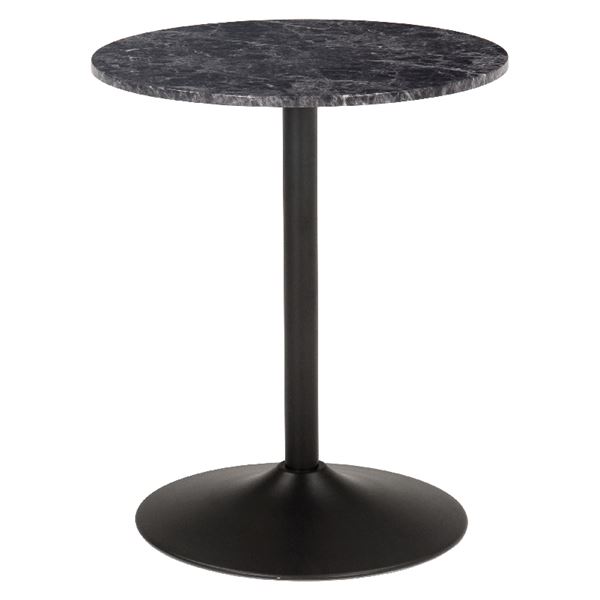 ダイニングテーブル/食卓机 【丸型 マーブルブラック】 約直径60×高さ70cm 石目調 カフェテーブル 組立品 〔リビング〕 (代引不可)