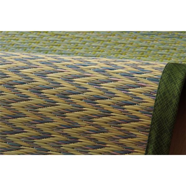 い草ラグ6畳格子柄ブルー花ござ裏 不織布 リコメン堂格子柄カーペットカーペットラグ市松柄ラグ Dxピーア 団地間6畳 約255 340cm