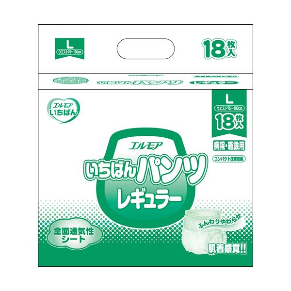 カミ商事 エルモアいちばん パンツレギュラー Lサイズ 1セット（108枚