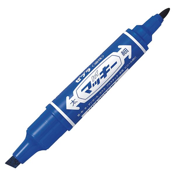 (まとめ) ゼブラ 油性マーカー ハイマッキー 角芯太字+丸芯細字 青 MO-150-MC-BL 1本 【×100セット】 (代引不可)