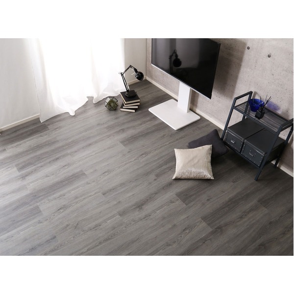 はめこみ式 フロアタイル 約幅122cm アッシュオーク 24枚セット PVC貼 PU加工 Wood Flats ウッドフラッツ DIY 模様替え (代引不可)｜リコメン堂