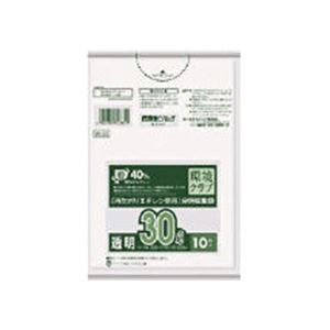（まとめ）日本サニパックW-33環境クラブ30L透明 W-33-CL 1パック（10枚）【×30セット】 (代引不可)
