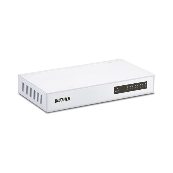 バッファロー 10 100M対応スイッチングハブ 金属筐体 電源内蔵 8ポート ホワイト LSW4-TX-8NS WH 1セット(3台)