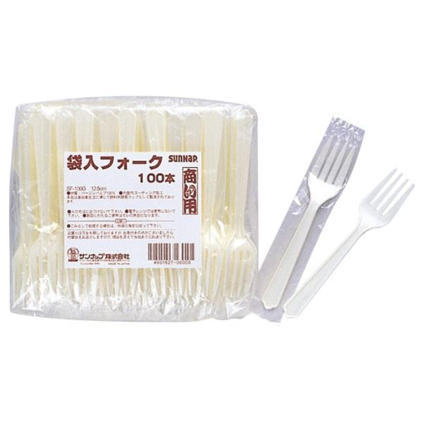 (まとめ) フォーク/使い捨て食器 【袋入り 100本入】 アウトドア パーティー 商い用 業務用 【×50個セット】 (代引不可)