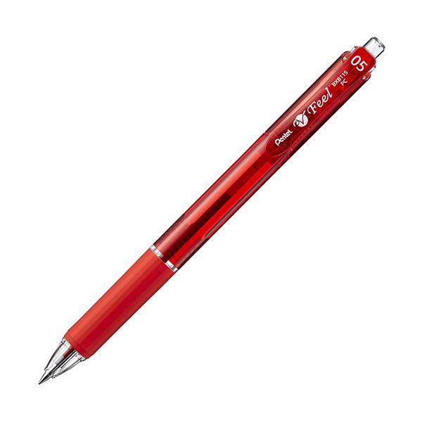 (まとめ) ぺんてる 油性ボールペン ビクーニャフィール 0.5mm 赤 BXB-115B 1本 【&times;100セット】 (代引不可)｜リコメン堂