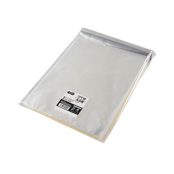 (まとめ）TANOSEE OPP袋 フタ・テープ付A4用 225×310+40mm 1セット（1000枚：500枚×2パック）【×3セット】 (代引不可)