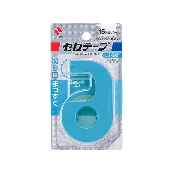 （まとめ） ニチバン 小巻セロテープカッター付 15mm スカイブルー【×50セット】 (代引不可)