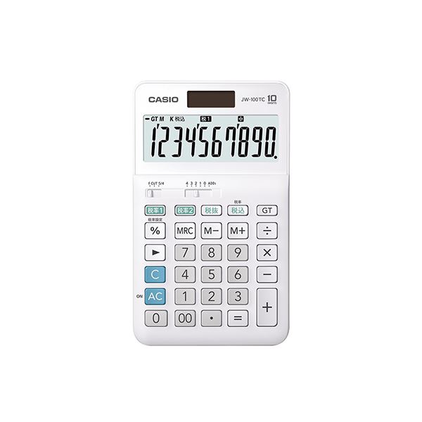 （まとめ） カシオ W税率電卓 ジャストタイプ 10桁【×5セット】 (代引不可)