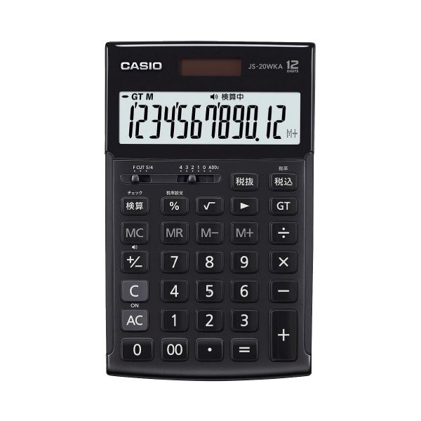 カシオ計算機 実務電卓検算 ジャスト12桁 ブラック JS-20WKA-BK-N (代引不可)｜リコメン堂