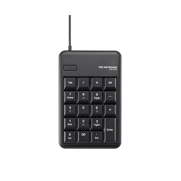 (まとめ) エレコム テンキーパッド メンブレンUSB2.0ハブ付 ブラック TK-TCM012BK 1個