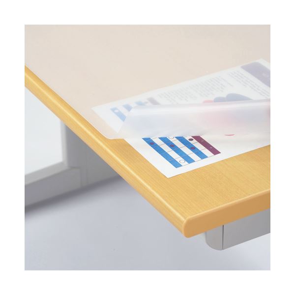 ライオン事務器 デスクマット再生オレフィン製 光沢仕上 ダブル（グリーンマット付） 1190×590×1.5mm No.126-PRK1枚 まとめ）ライオン事務器 デスクマット再生オレフィン製 光沢仕上