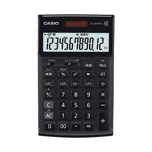 カシオ 本格実務電卓 12桁ジャストタイプ ブラック JS-20WKA-BK-N 1台 (代引不可)｜リコメン堂