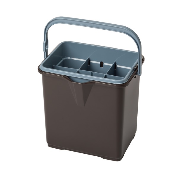 仕切付きバケツII/掃除用品 【ブラウン】 アウターバケツ：14L インナーバケツ 目盛り付き 〔業務用 施設 店舗 工場〕 (代引不可)