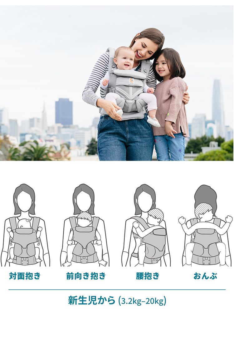 エルゴベビー 抱っこ紐 オムニ360 オムニ メッシュタイプ おんぶ紐 メッシュ ベビーキャリア 抱き方 Omni360 クールエア 出産祝い 4way Ergobaby