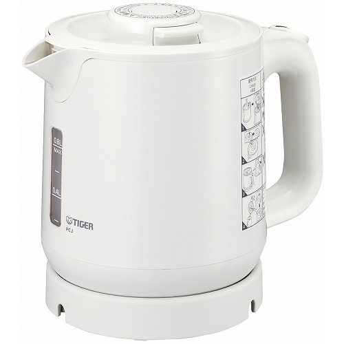 タイガー 蒸気レス 電気ケトル PCJ-H081(W)ホワイト(代引不可)【送料無料】｜リコメン堂
