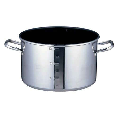 遠藤商事 SAパワー・デンジ アルファ 半寸胴鍋 21cm(蓋無)目盛付 AHV9301【送料無料】|リコメン堂