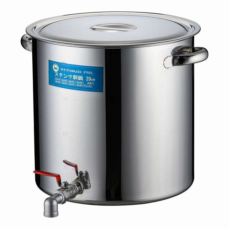 SA18-8蛇口付寸胴(目盛付) 39cm 20A3/4インチ(代引不可)【送料無料】