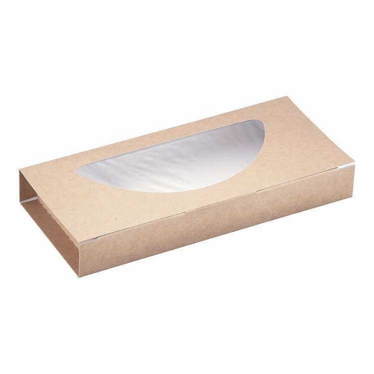 クラフトピザBOX窓付き ハーフ(25枚入)(代引不可)【送料無料】