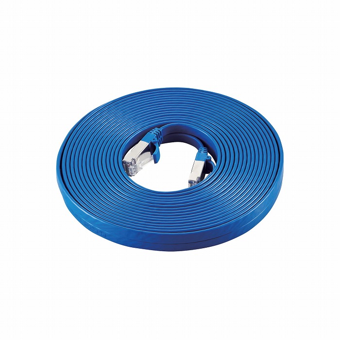 エレコム LANケーブル Cat7 準拠 フラット 10m 10ギガビット RoHS指令準拠 ブルー(代引不可)【送料無料】【メール便（ネコポス）】
