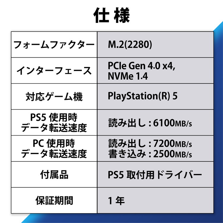 SSD 内蔵 2TB PS5取付用ドライバー付き NVMe PlayStation5 ESD