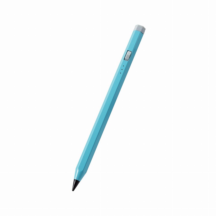 エレコム ELECOM iPad用 タッチペン スタイラスペン 充電式 USB Type-C 充電 傾き感知 誤作動防止 磁気吸着 ペン先2mm スリム 六角鉛筆型 ペン先交換可 ブルー(代引不可)【メール便配送】【送料無料】