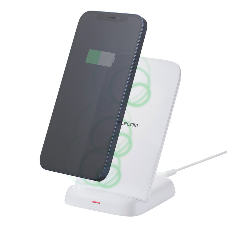ワイヤレス充電器 Qi認証 充電スタンド 12W 10W 7.5W 5W 高速充電 横置き縦置き iPhone Pixel Xperia Galaxy Android AirPods 各種対応 ホワイト W-QS11WH(代引不可)【送料無料】