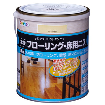 アサヒペン AP 水性フローリング床用ニス 1.6L 半ツヤ透明(代引不可)【送料無料】