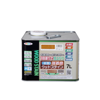 アサヒペン 水性強着色ウッドステイン 7L ライトオーク(代引不可)【送料無料】