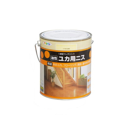 アサヒペン 油性ユカ用ニス 1.8L (ツヤ有り透明)(代引不可)【送料無料】