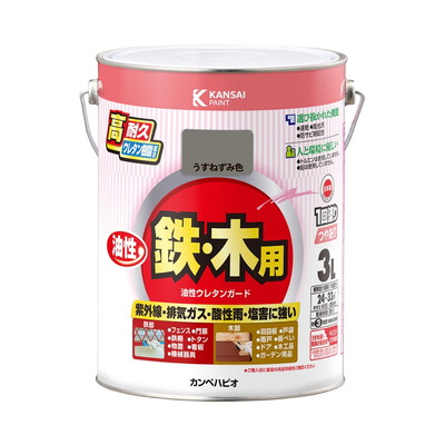 カンペハピオ 油性ウレタンガード うすねずみ色 3L #00037640431030(代引不可)【送料無料】