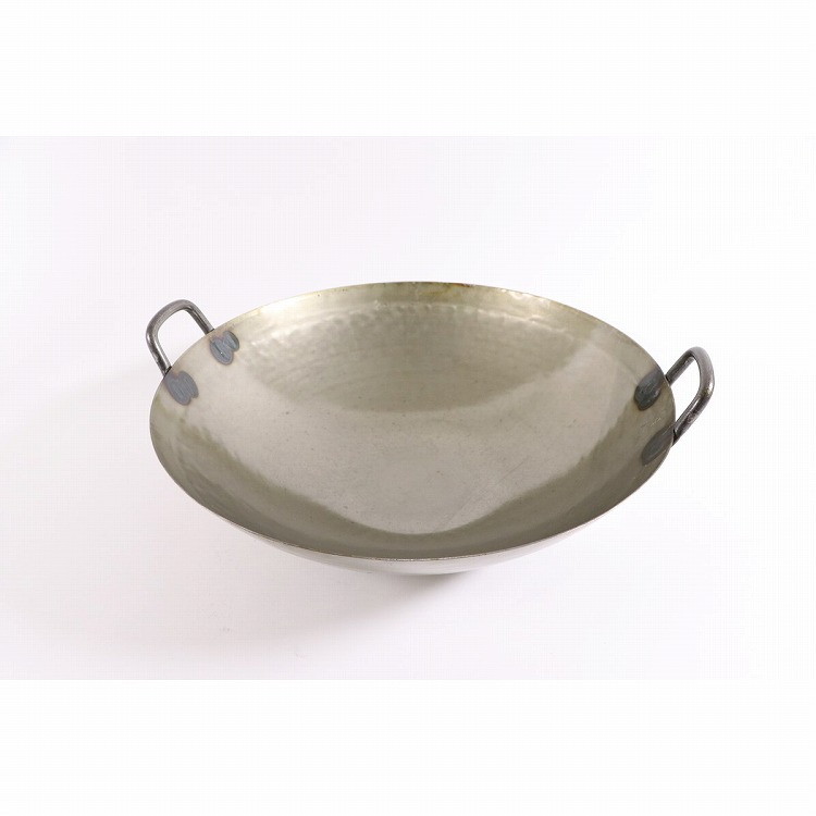 カンダ 鉄打出広東鍋(取手溶接)42cm #434003(代引不可)【送料無料】