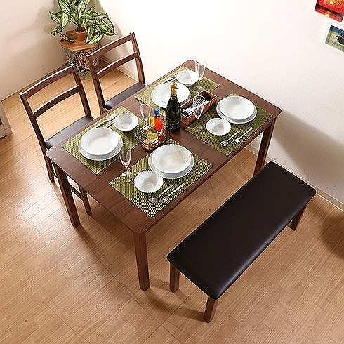 ダイニングテーブル W1200×D750×H720mm 天然木 MDF おしゃれ ブラウン(代引不可)【送料無料】