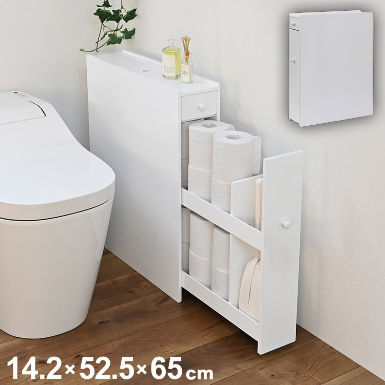 【新品・未使用】　スリム　トイレラック　サニタリー収納　完成品 楽天市場】【完成品】スリム トイレラック 幅14cm(木製 トイレ