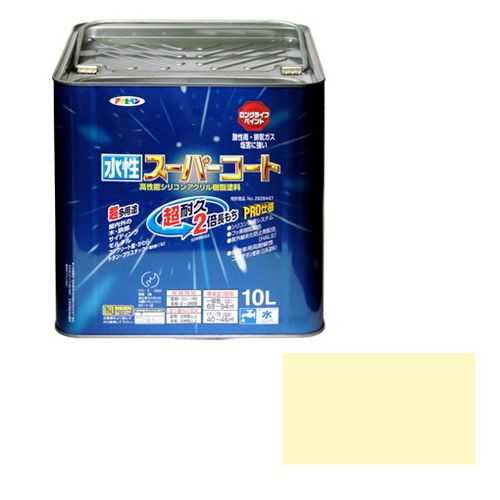 アサヒペン 多用途-水性スーパーコート 10L-アイボリー【送料無料】
