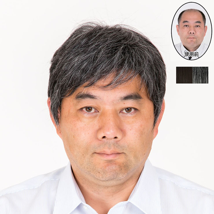 紳士用全かつら 地肌付き 人工肌 自然な仕上がり ドライヤー対応 サイズ調整(代引不可)