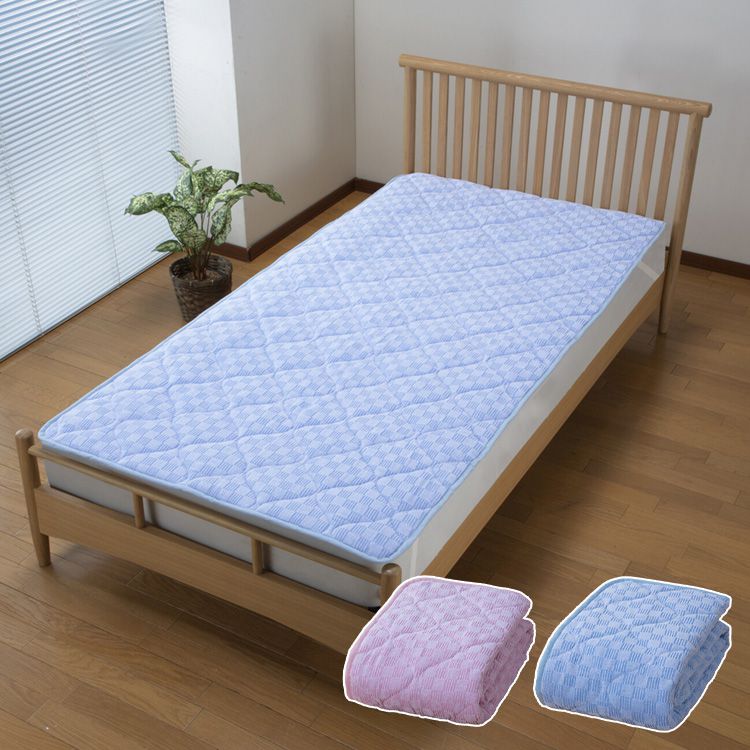 今治産タオル生地 敷きパッド 100×205cm 洗える ウォッシャブル ボリューム敷パッド タオル生地 日本製(代引不可)【送料無料】|リコメン堂