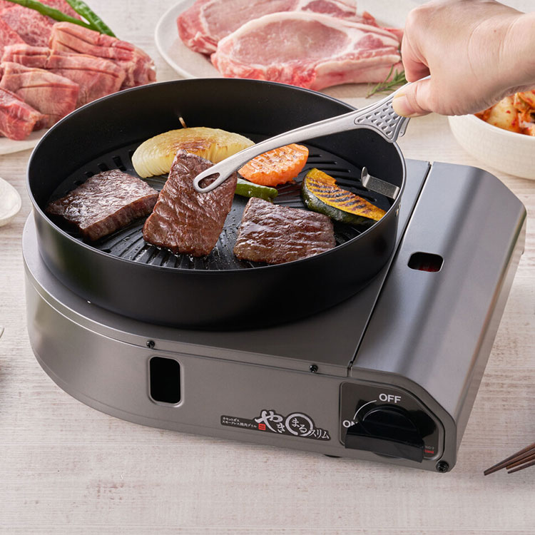 グリル グリルプレート 焼肉グリル 日本製 国産 スモークレス ホットプレート 焼肉プレート 減煙 無煙 トングセット カセットガス フッ素加工 おうち焼肉 家庭用 キッチン ホームパーティー用(代引不可)【送料無料】