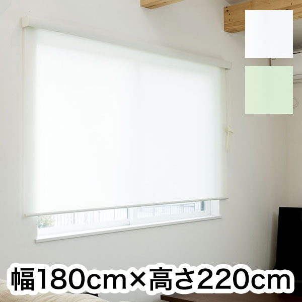 ロールスクリーン カバー付き 幅180cm×高さ220cm シンプル おしゃれ 北欧 オフィス マンション 間仕切り ロールカーテン(代引不可)【送料無料】