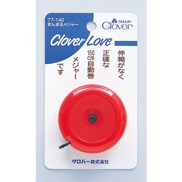 【21個セット】クロバー クロバーラブ まんまるメジャー 赤 77-142(代引不可)【送料無料】|リコメン堂
