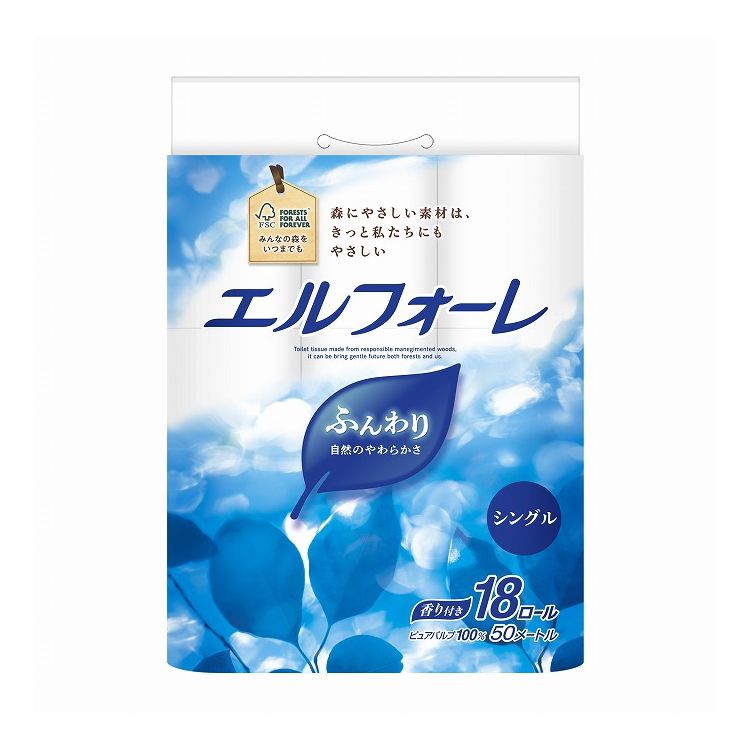 【単品16個セット】 大王製紙 エルフォーレトイレットティシュー18R(シングル)(代引不可)【送料無料】｜リコメン堂