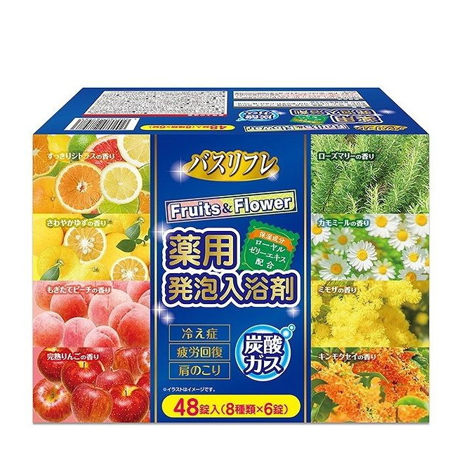 【単品6個セット】 バスリフレ薬用発泡入浴剤フルーツ&フラワー(代引不可)【送料無料】