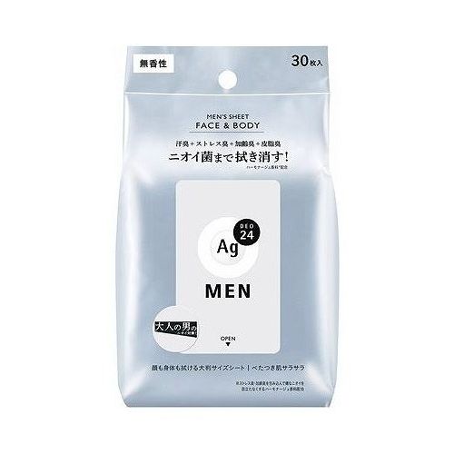 【単品18個セット】 ファイントゥデイ エージー24メン メンズシート フェイス&ボディ(無香性) デオドラント デオドラントシート 男性用デオドラント 持ち運び フェイスシート ボディシート(代引不可)【ポイント10倍】【送料無料】