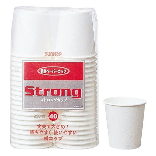 【単品9個セット】 C2540ST ストロングカップ 250ML 40個入 サンナップ(代引不可)【ポイント10倍】【送料無料】