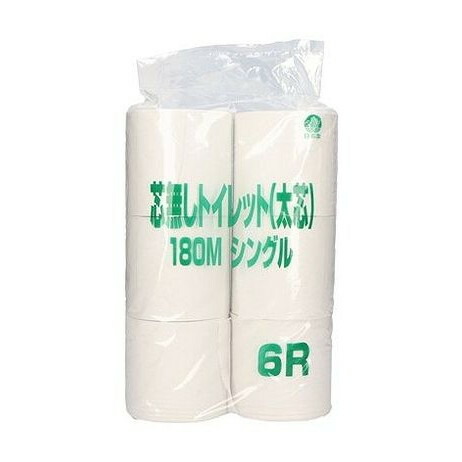 【単品6個セット】 業務用芯なしトイレットペーパー180mシングル6R(代引不可)【ポイント10倍】【送料無料】