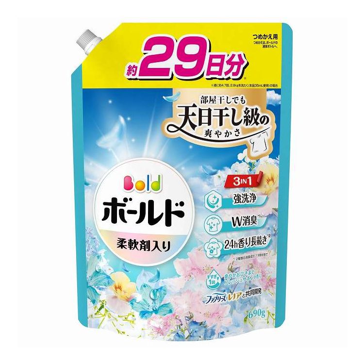 【単品7個セット】 ボールドジェル爽やかフレッシュフラワーサボンの香りつめかえ用超特大サイズ P&Gジャパン(代引不可)【ポイント10倍】【送料無料】 4,446円