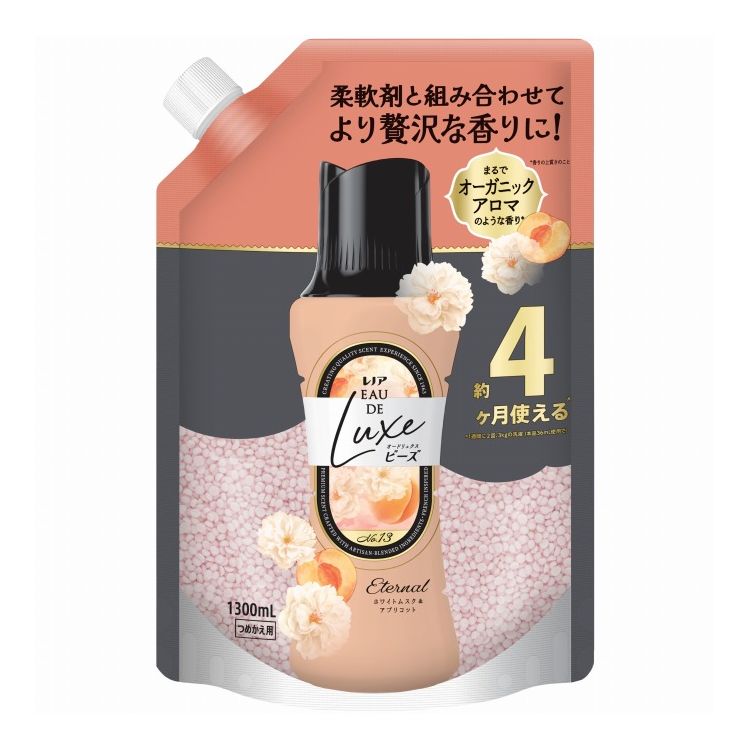 【単品5個セット】 P&Gジャパン レノアオードリュクスアロマジュエルエターナルホワイトムスク&アプリコットの香りつめかえ用超特大サイズ 1300mL(代引不可)【ポイント10倍】【送料無料】
