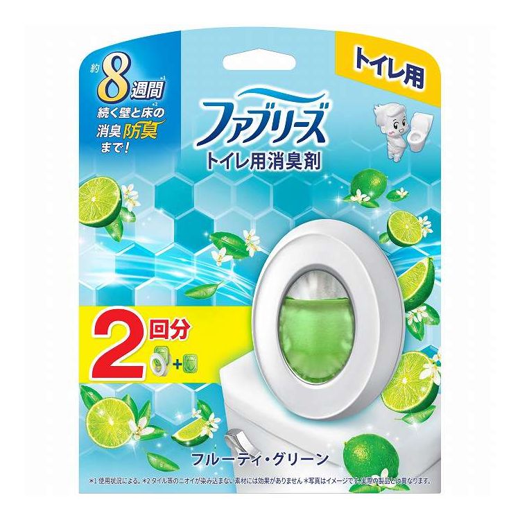 【単品7個セット】 P&Gジャパン ファブリーズトイレ用消臭剤フルーティグリーン本体+つめかえ1個パック(代引不可)【ポイント10倍】【送料無料】