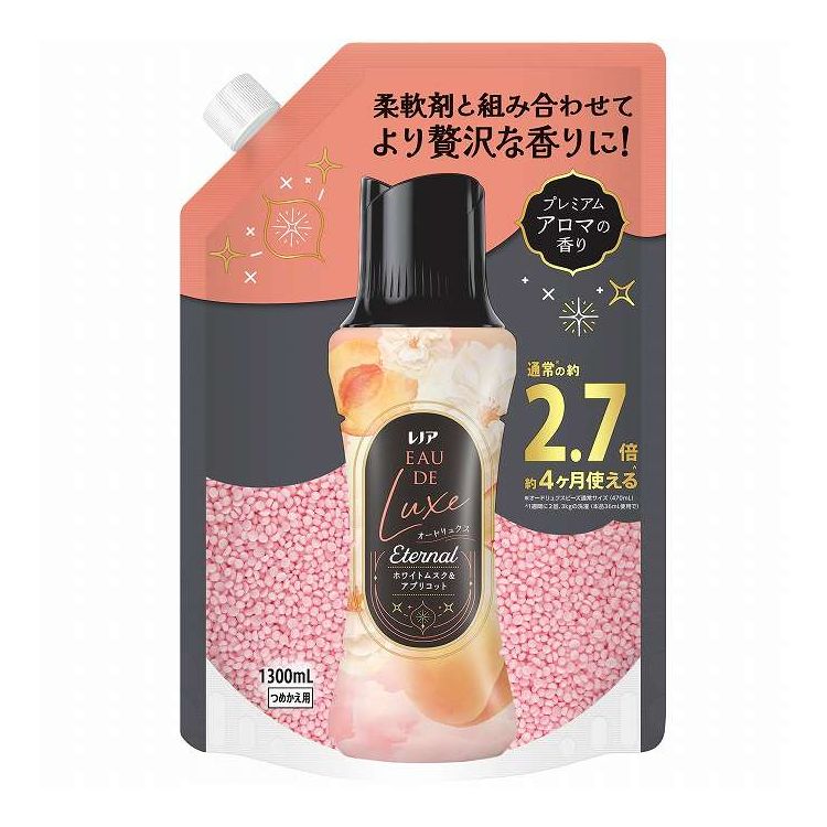 【単品9個セット】 P&Gジャパン レノアオードリュクスアロマジュエルエターナルホワイトムスク&アプリコットの香りつめかえ用超特大サイズ 1300mL(代引不可)【ポイント10倍】【送料無料】