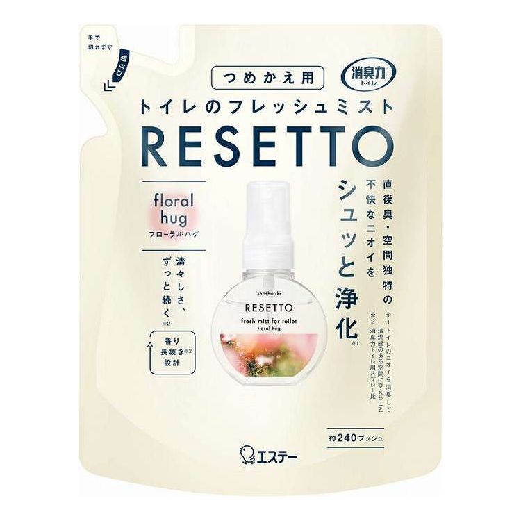 【単品18個セット】 エステー 消臭力トイレのフレッシュミストRESETTOつめかえフローラルハグ(代引不可)【ポイント10倍】【送料無料】