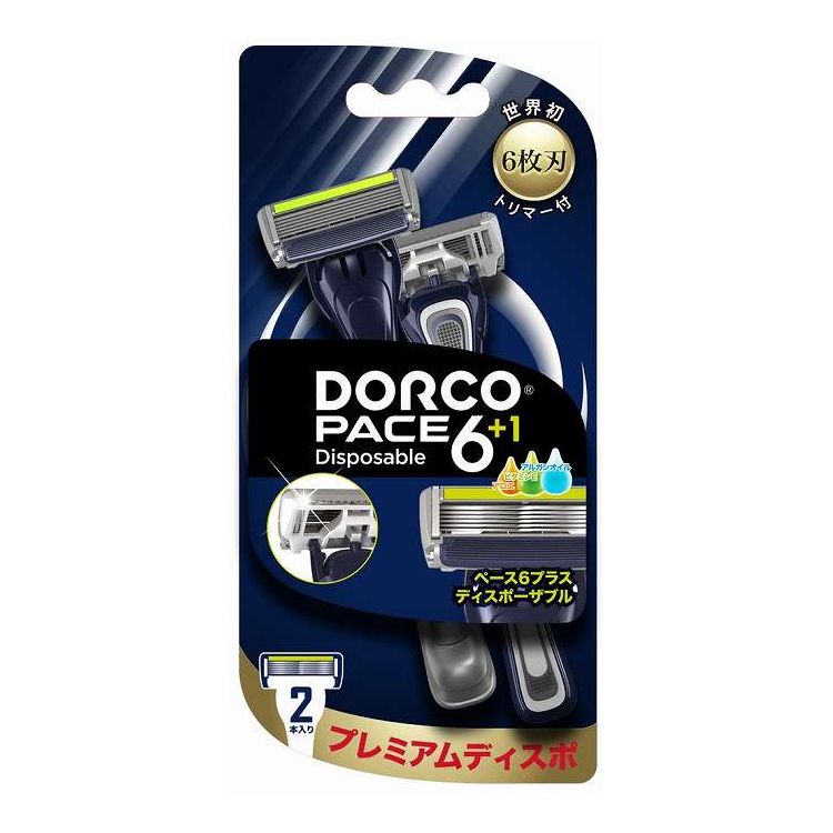 【単品20個セット】 DORCO JAPAN PACE6+1 ディスポ トリマー付 2本入(代引不可)【ポイント10倍】【送料無料】